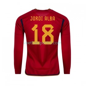 Spanje JORDI ALBA 18 Thuis Shirt World Cup 2022 L/S